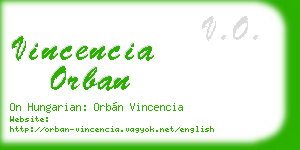 vincencia orban business card